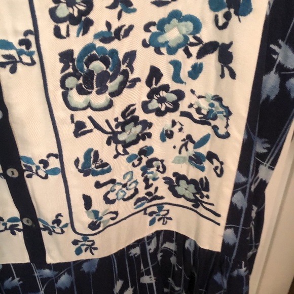 Anthropologie TINY Blue Embroidered Dress size Large - Picture 4 of 8